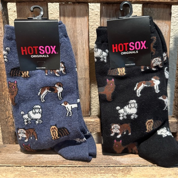 Dog Themed Socks Set Of 2, Novelty Crew Socks, Hot Sox, Dog Socks - Picture 2 of 12
